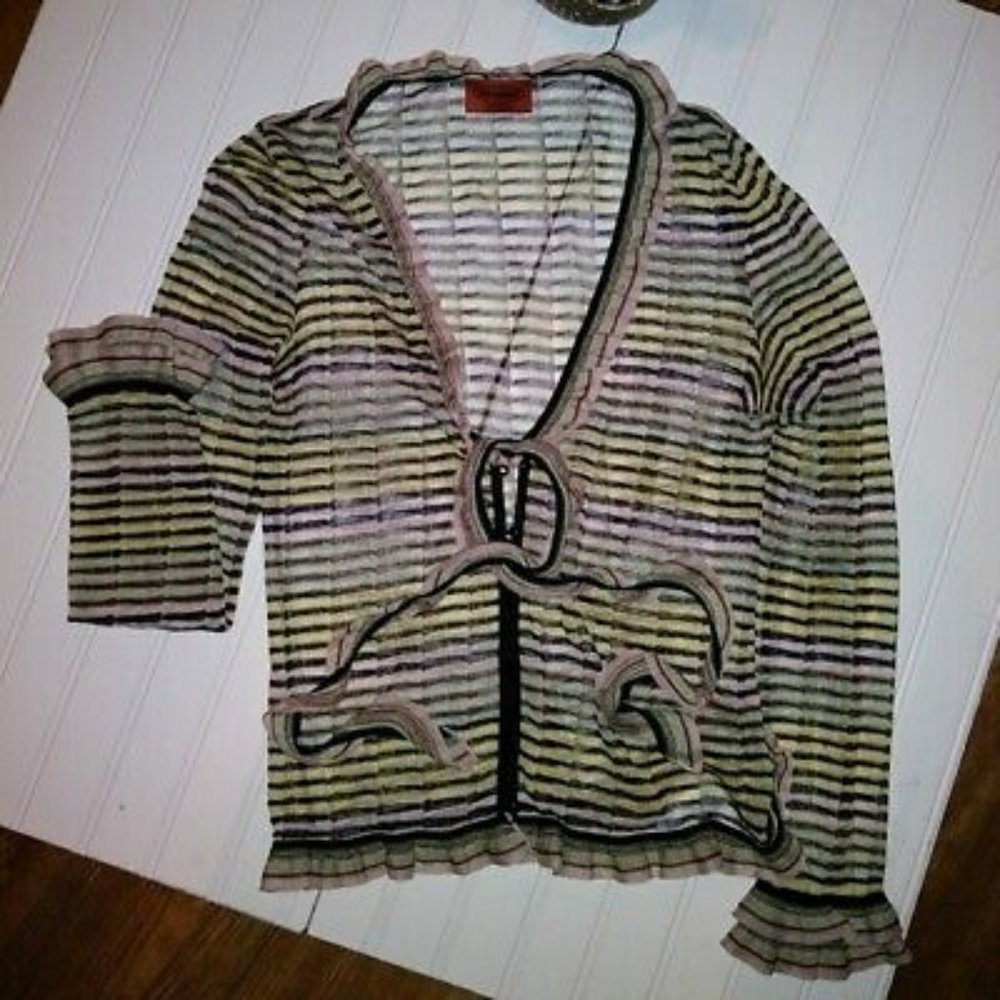 Missoni Cardigan Stripes and Tie Front Sweater S/M